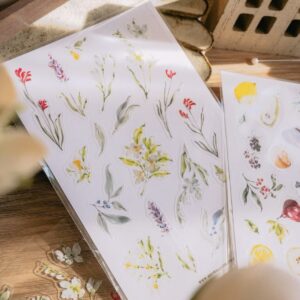 meow illustration floral dream clear sticker