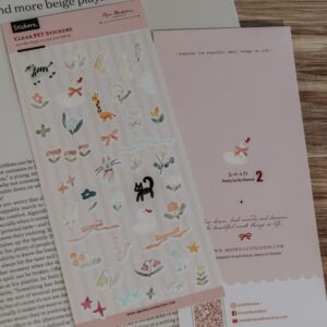 meow illustration party in the forest 2 clear sticker