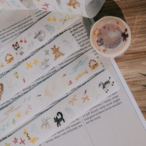 meow illustration sunny corner washi tape