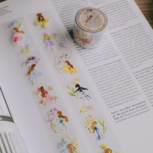 meow illustration whispers in the flower field pet tape