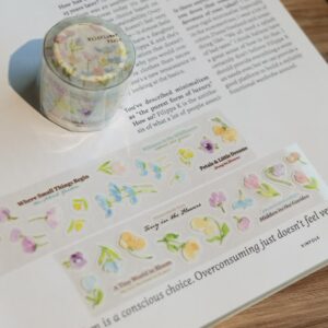 meow illustration wildflower field pet tape
